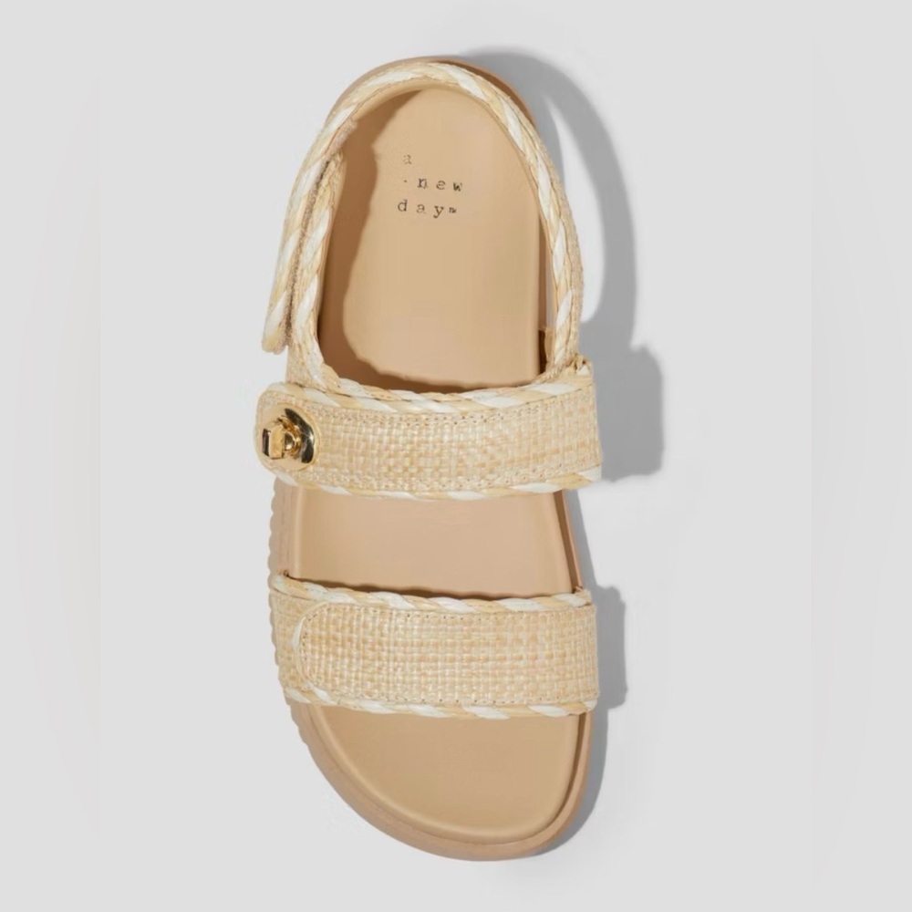 Womens Tilly Raffia Platform Footbed Sandals - a New Day - tan - new - Picture 2 of 7